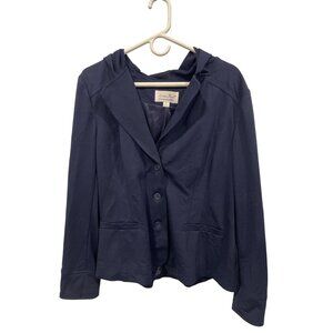 Linea Ponte By Louis DellOlio Hooded Blazer Jacket Womens XL Navy Office Career